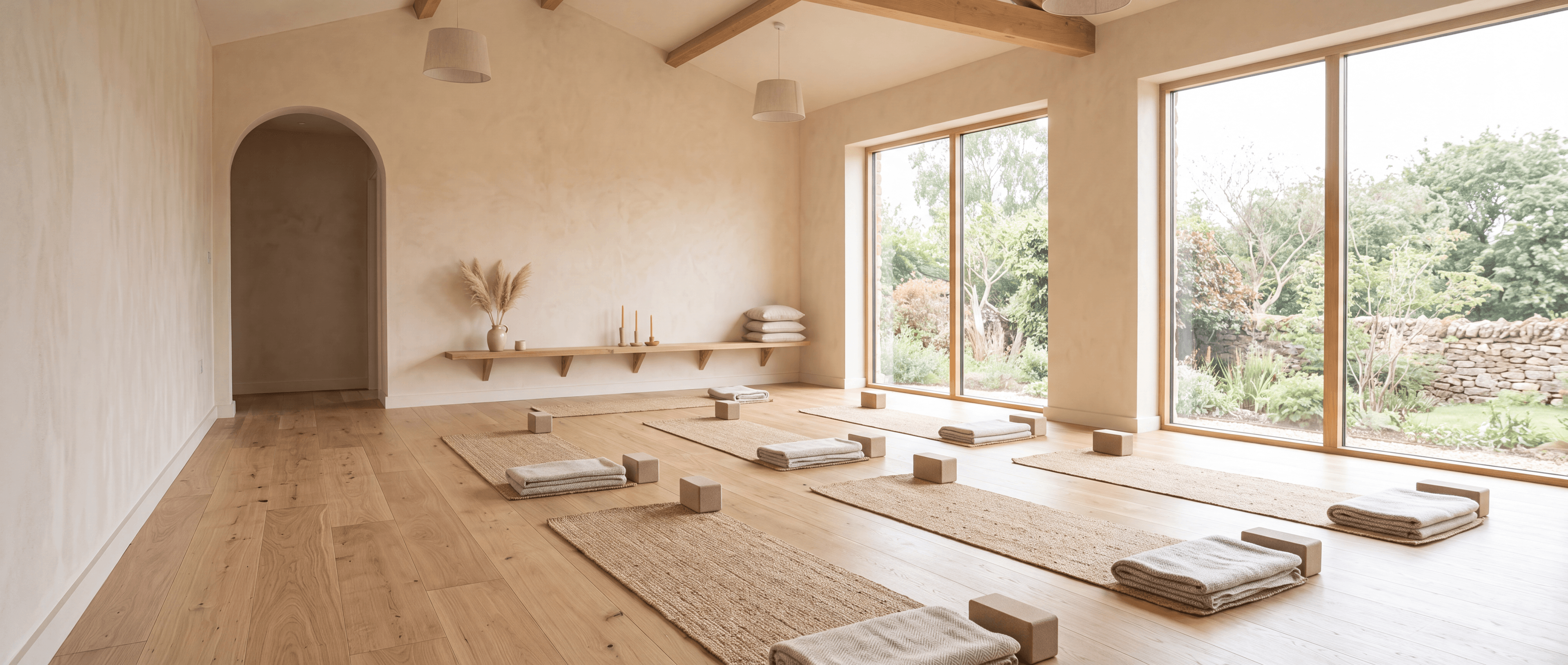 Mosswood Studio, empty and lit by morning light