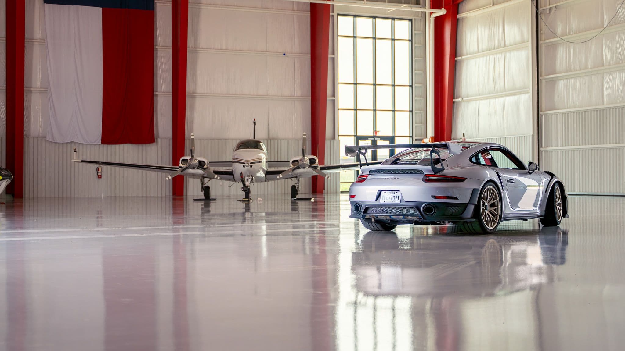 Porsche GT2RS Airplane Hangar Photography
