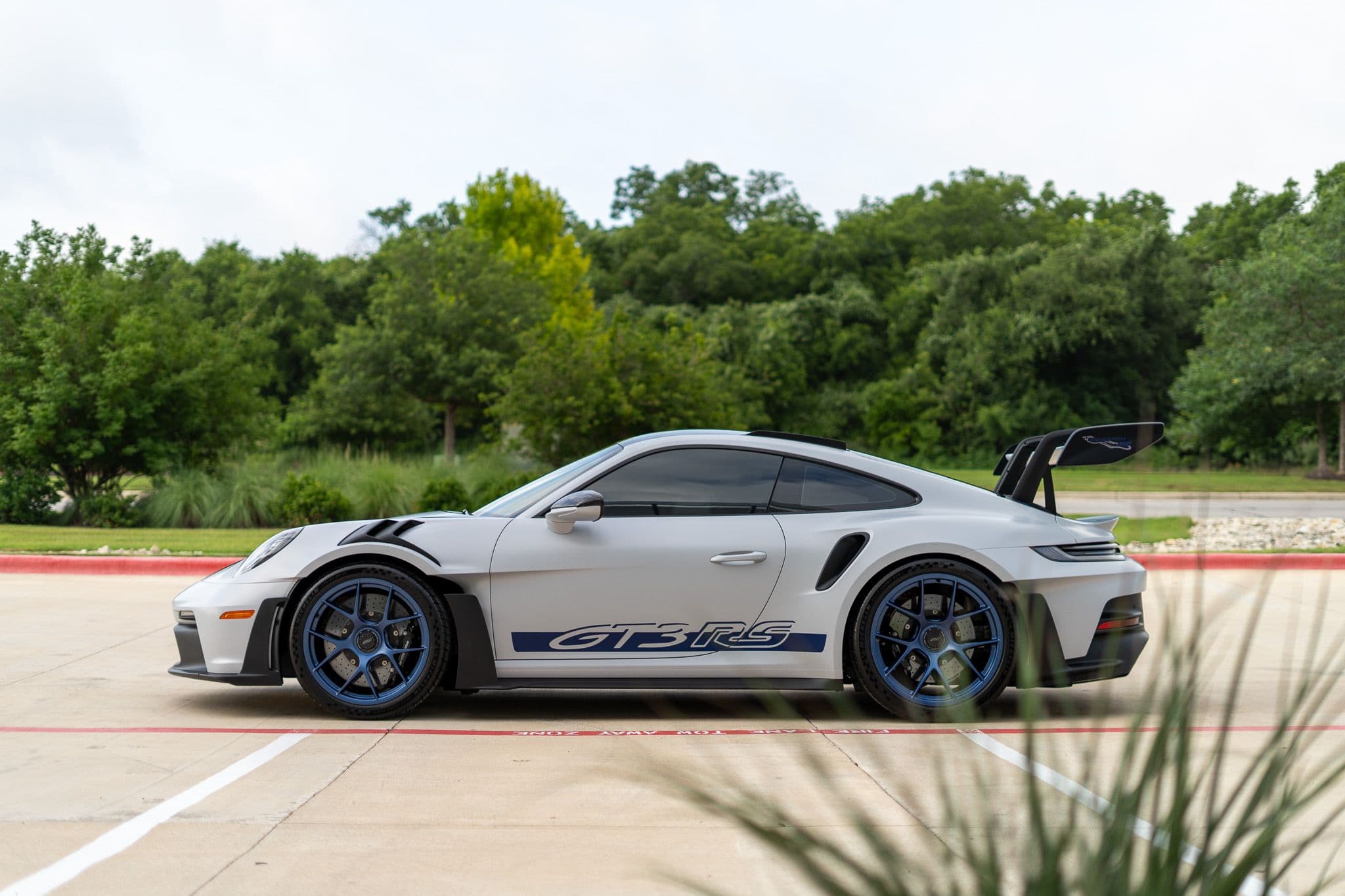 Matte Grey and Blue Porsche GT3RS Automotive Photography